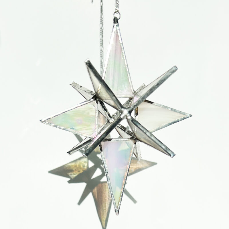 Sarah Evans Glass Art Stained Glass Iridescent Clear Star