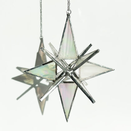 Sarah Evans Glass Art Stained Glass Iridescent Clear Star