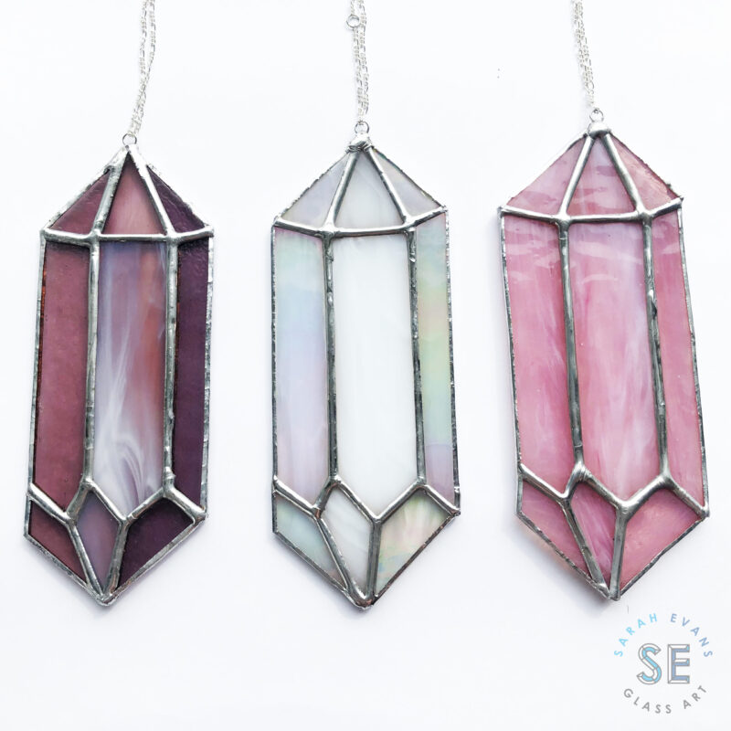 Sarah Evans Glass Art Stained Glass Quartz Crystal