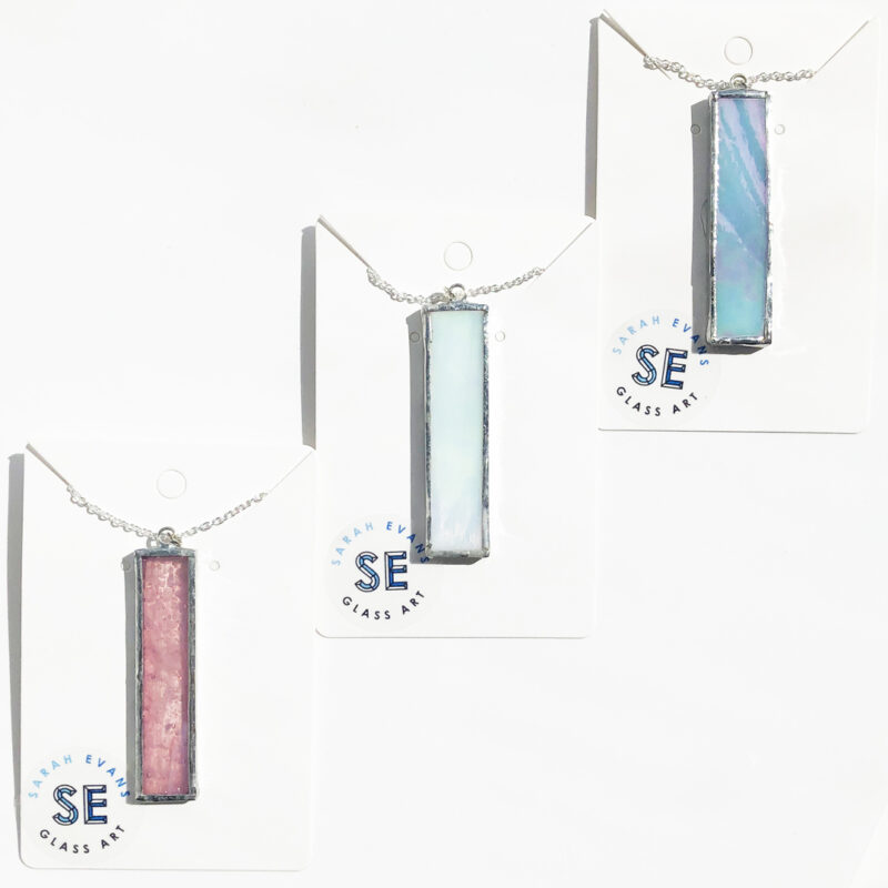 Sarah Evans Glass Art Vertical Bar Necklace