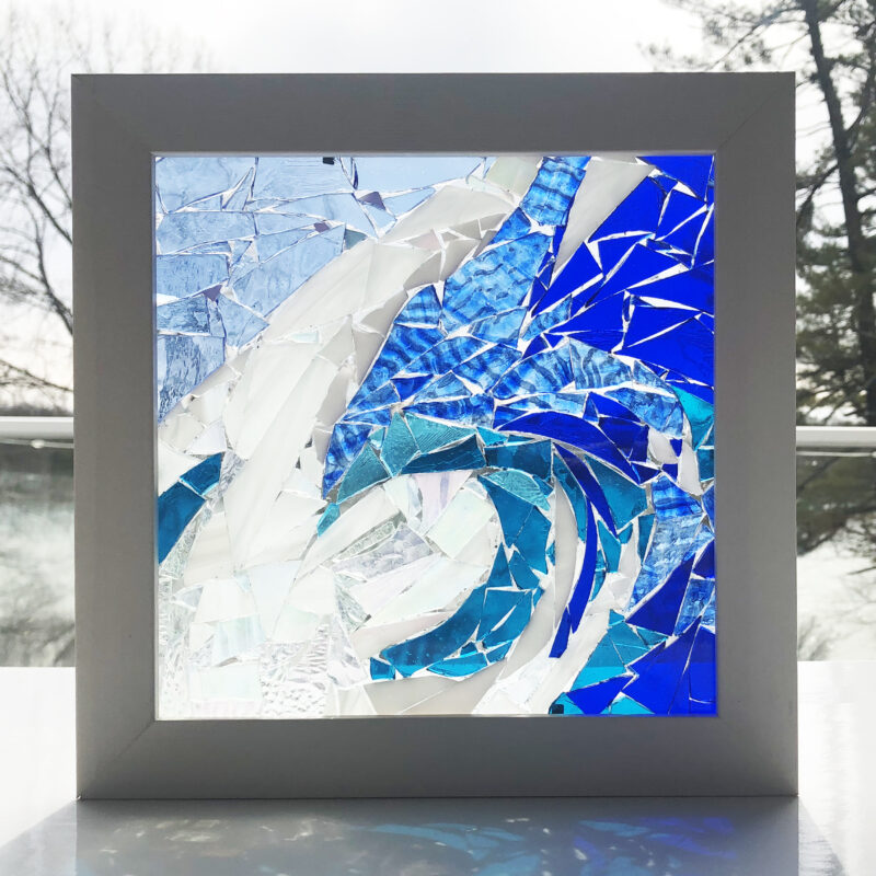Sarah Evans Glass Art "Wave" Glass-on-glass mosaic