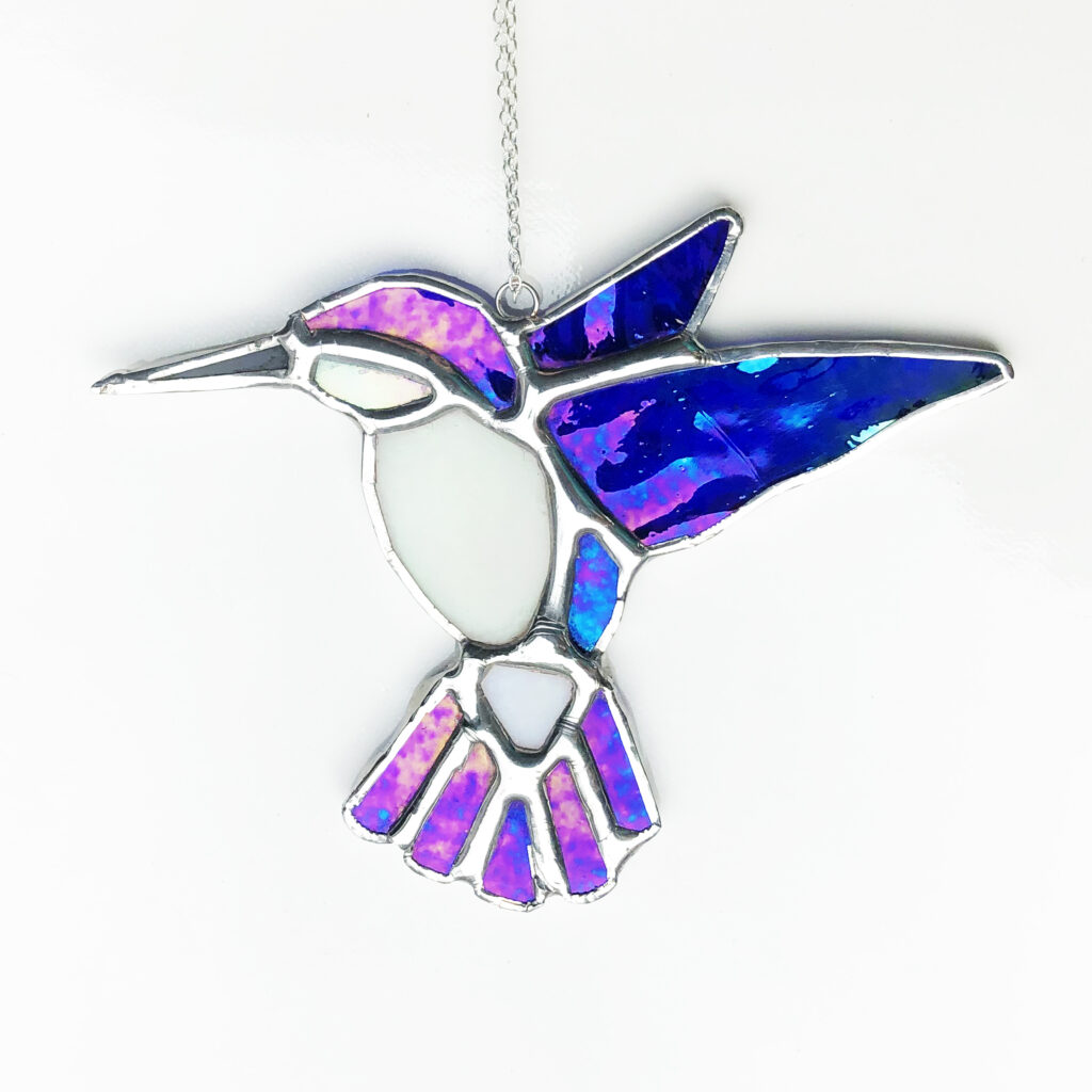 Sarah Evans Glass Art stained glass mini hummingbird