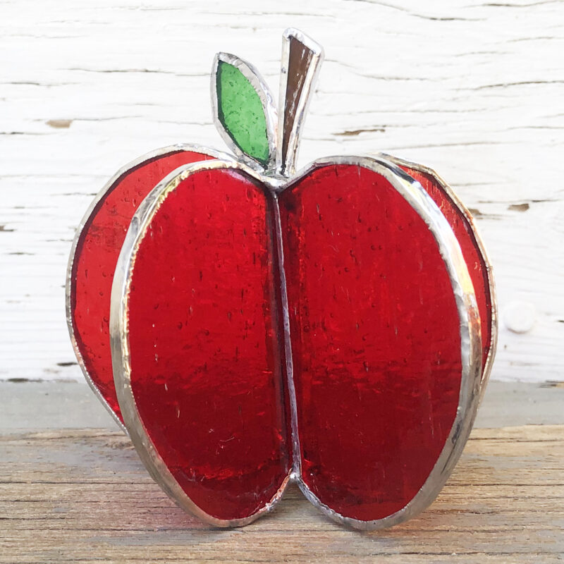 Sarah Evans Glass Art stained glass 3D apple