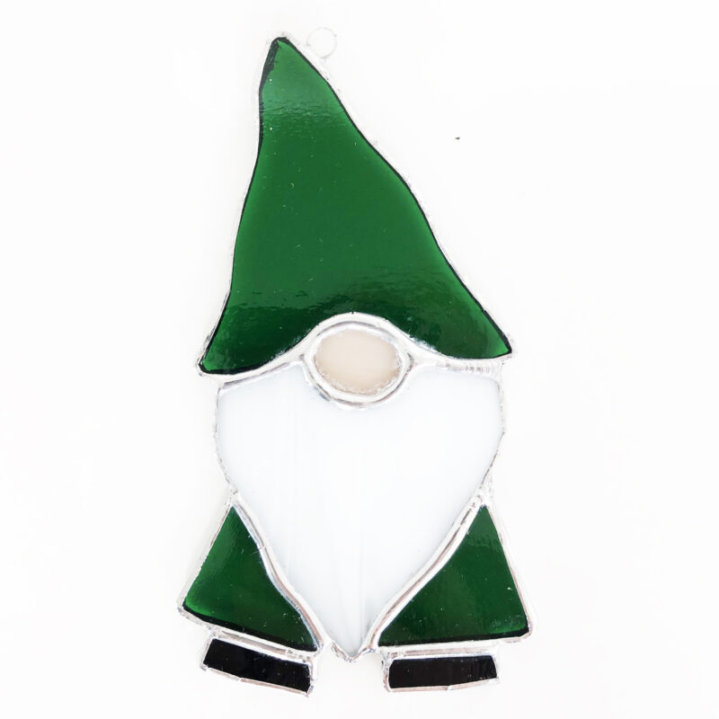 Sarah Evans Glass Art stained glass green gnome