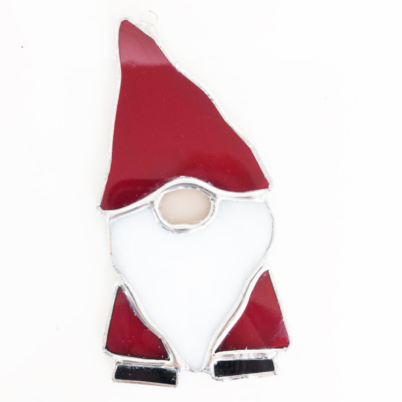 Sarah Evans Glass Art stained glass red gnome