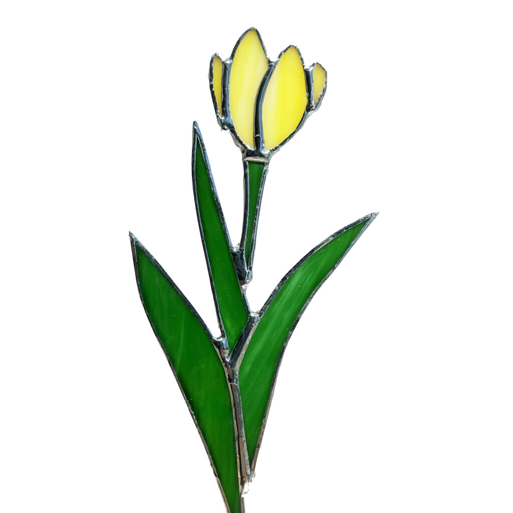 Sarah Evans Glass Art stained glass tulip #sarahevansglassart #stainedglass #stainedglasstulip #stainedglassflowers #mothersdaygift #spring #tulip
